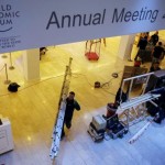 Workers prepares the congress centre ahead of the Annual Meeting 2016 of the World Economic Forum (WEF) in Davos, Switzerland, January 18, 2016. REUTERS/Ruben Sprich