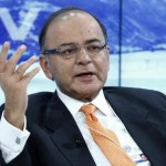 Finance Minister Arun Jaitley gestures during the session 'India's Next Decade' in the Swiss mountain resort of Davos January 23, 2015. REUTERS/Ruben Sprich