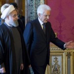 Iran's President Hassan Rouhani (L) walks next to his Italian counterpart President Sergio Mattarella at the Quirinale presidential palace in Rome, Italy, January 25, 2016.  REUTERS/Italian Presidency Press Office/Handout via Reuters