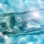 An image of 100 Dollar in the water