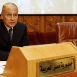Ahmed Aboul Gheit sits beside an unoccupied seat for the Libyan foreign minister, at the opening of an emergency meeting among the Arab League foreign ministers, held to discuss issues about Libya, at the headquarters in Cairo  March 2, 2011.  REUTERS/Amr Abdallah Dalsh
