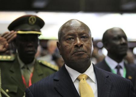 Uganda's President Yoweri Museveni arrives to attend the Africa Union Peace and Security Council Summit on Terrorism at the Kenyatta International Convention Centre in Nairobi, September 2, 2014.      REUTERS/Noor Khamis