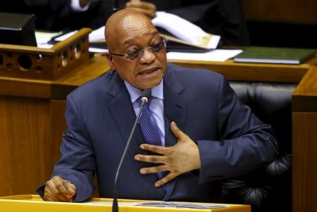 President Jacob Zuma answers questions at Parliament in Cape Town, March 17, 2016.  REUTERS/Mike Hutchings