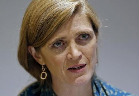 U.S. Ambassador to the United Nations Samantha Power delivers a speech on "Towards More Effective Peacekeeping in the 21st Century" at the Indian Council of World Affairs in New Delhi, India, November 20, 2015. REUTERS/Anindito Mukherjee