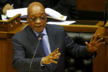 South Africa's President Jacob Zuma answers questions at Parliament in Cape Town, in this picture taken March 17, 2016.  REUTERS/Mike Hutchings