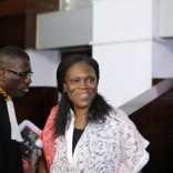 Ivory Coast's former first lady Simone Gbagbo (R), who is accused of crimes against humanity and war crimes for her alleged role in a 2011 civil war, arrives in a domestic court in Abidjan, Ivory Coast, May 31, 2016. REUTERS/Joe Penney