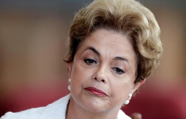 Suspended Brazilian President Dilma Rousseff attends a news conference with foreign media in Brasilia, Brazil, May 13, 2016. REUTERS/Ueslei Marcelino