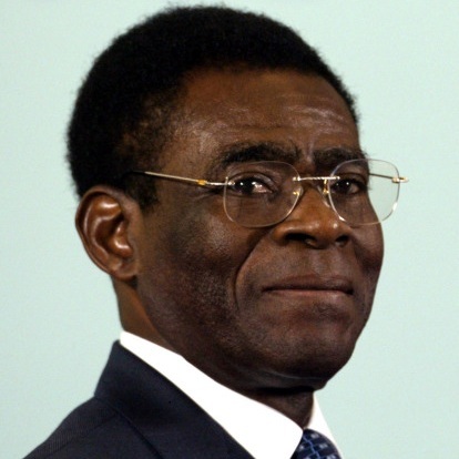 -PHOTO TAKEN 20FEB03- The President of Equatorial Guinea Teodoro Obiang Nguema Mbasogo is seen upon his arrival at the Franco-African summit in Paris, February 20, 2003.
