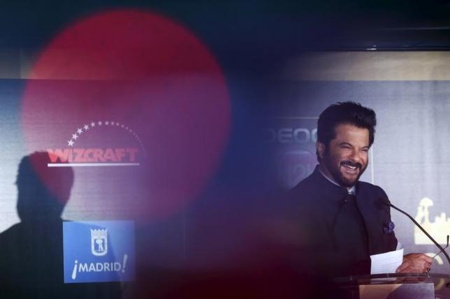 Anil Kapoor speaks in Madrid, Spain, March 14, 2016 during the official presentation of the International Indian Film Academy Awards (Bollywood Oscars) which are scheduled to take place in Madrid. REUTERS/Susana Vera