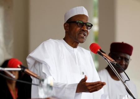 Nigerian President Muhammadu Buhari speaks at a joint news conference with his French counterpart Francois Hollande at the presidential villa in Abuja, Nigeria, May 14, 2016 REUTERS/Afolabi Sotunde