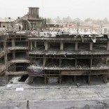 A general view of the site after a suicide car bomb attack at the shopping area of Karrada, a largely Shi'ite district, in Baghdad, Iraq July 4, 2016. REUTERS/Ahmed Saad