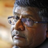 India?s Law and Telecoms Minister Ravi Shankar Prasad, pauses during a news conference in New Delhi June 17, 2014. REUTERS/Anindito Mukherjee