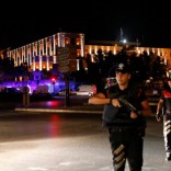 Police officers stand guard near the Turkish military headquarters in Ankara, Turkey, July 15, 2016. REUTERS/Tumay Berkin