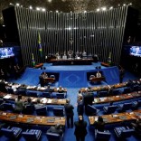 General view of Brazil's Senate during a final session of debate and voting on suspended President Dilma Rousseff's impeachment trial in Brasilia, Brazil August 25, 2016. REUTERS/Ueslei Marcelino