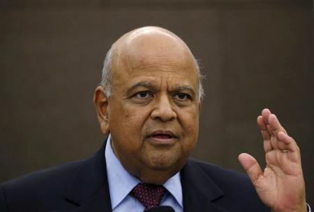 South African Finance Minister Pravin Gordhan reacts during a media briefing in Johannesburg, South Africa, March 14, 2016. REUTERS/Siphiwe Sibeko/File Photo