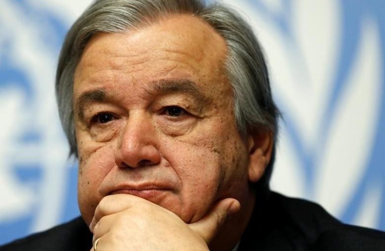 Antonio Guterres, High Commissioner for Refugees, pauses during a news conference for the launch of the Global Humanitarian Appeal 2016 at the United Nations European headquarters in Geneva, Switzerland December 7, 2015. REUTERS/Denis Balibouse/File photo