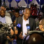 Democratic Alliance leader Mmusi Maimane gestures as he speaks to members of the media at the result center in Pretoria, South Africa August 4, 2016. REUTERS/Siphiwe Sibeko
