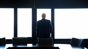 Republican U.S. presidential nominee Donald Trump looks out at Lake Michigan during a visit to the Milwaukee County War Memorial Center in Milwaukee, Wisconsin August 16, 2016. REUTERS/Eric Thayer