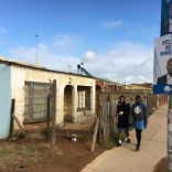 Schoolgirls walk past election posters for the opposition Democratic Alliance (DA) in Port Elizabeth, South Africa, ahead of local government elections, July 29, 2016. Picture taken July 29, 2016. REUTERS/Staff/Joe Brock