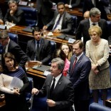 Senator Fernando Collor speaks during the final session of voting on suspended Brazilian President Dilma Rousseff's impeachment trial in Brasilia, Brazil, August 31, 2016.  REUTERS/Ueslei Marcelino