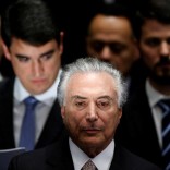 Brazil's new President Michel Temer attends the presidential inauguration ceremony after Brazil's Senate removed President Dilma Rousseff in Brasilia, Brazil, August 31, 2016.  REUTERS/Ueslei Marcelino