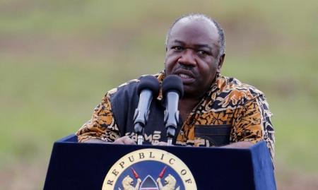 Gabon's President Ali Bongo Ondimba addresses the media at Nairobi National Park near Nairobi, Kenya, April 30, 2016.  REUTERS/Thomas Mukoya/File Photo
