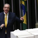 Former speaker of Brazil's Lower House of Congress, Eduardo Cunha (bottom L), speaks at a session of the House as they debate his impeachment, in Brasilia, Brazil, September 12, 2016. REUTERS/Adriano Machado
