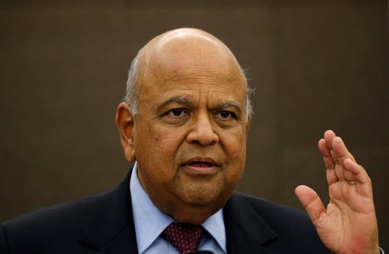 South African Finance Minister Pravin Gordhan reacts during a media briefing in Sandton near Johannesburg March 14, 2016. REUTERS/Siphiwe Sibeko/File Photo