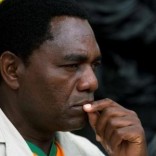 United Party for National Development (UPND) Presidential candidate Hakainde Hichilema looks on during a rally in Lusaka January 18, 2015.  REUTERS/Rogan Ward