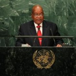 South Africa President Jacob Zuma addresses the United Nations General Assembly in the Manhattan borough of New York, U.S. September 20, 2016.   REUTERS/Eduardo Munoz