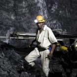 A mine worker is seen underground in South Deep mine outside Johannesburg, file.   REUTERS/Siphiwe