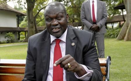 South Sudan's rebel leader Riek Machar speaks during an interview with Reuters in Kenya's capital Nairobi July 8, 2015. REUTERS/Thomas Mukoya/File Photo