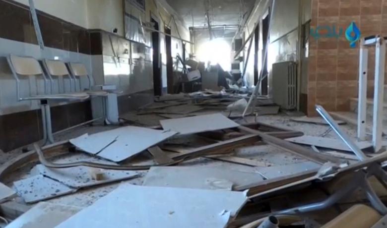 A still image taken from a video posted on social media said to be shot on November 14, 2016, shows the damage inside a hospital, said to be in the rebel-held town of Atareb in the countryside west of Aleppo, Syria.Social Media