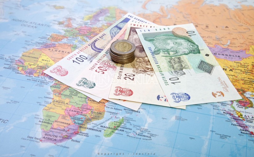 Rands notes and coins, South Africa