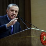 Turkish President Tayyip Erdogan makes a speech during his meeting with mukhtars at the Presidential Palace in Ankara, Turkey, October 19, 2016. Murat Cetinmuhurdar/Presidential Palace/Handout via REUTERS
