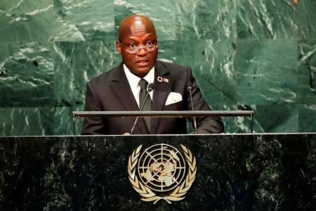 Guinea-Bissau's President Jose Mario Vaz addresses the United Nations General Assembly in the Manhattan borough of New York, U.S. September 21, 2016.   REUTERS/Eduardo Munoz