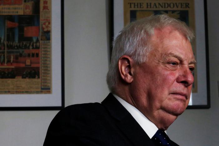 Former Hong Kong governor Chris Patten attends an interview in Hong Kong, China November 25, 2016.  REUTERS/Bobby Yip