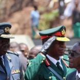 President Robert Mugabe arrives to address mourners gathered for the funeral of former cabinet minister and ZANU-PF member Cephas Msipa in Harare, Zimbabwe, October 22, 2016. REUTERS/Philimon Bulawayo