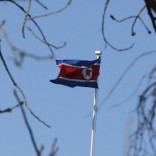 A North Korean flag is pictured at its embassy in Beijing January 6, 2016. REUTERS/Kim Kyung-Hoon