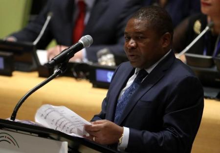 President Filipe Nyusi of Mozambique speaks at a high-level meeting on addressing large movements of refugees and migrants at the United Nations General Assembly in Manhattan, New York, U.S. September 19, 2016. REUTERS/Carlo Allegri