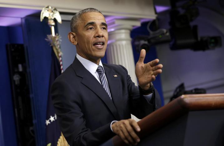 U.S.  President Barack Obama holds a news conference in the White House press briefing room in Washington, U.S., November 14, 2016.  REUTERS/Yuri Gripas