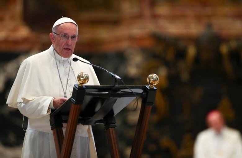 Pope Francis speaks during a mass for the Dutch Dioceses at St. Peter's Basilica at the Vatican November 15, 2016. REUTERS/Alessandro Bianchi