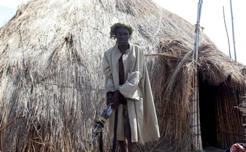 A royal guard to Charles Wesley Mumbere. Picture: James Akena/Reuters