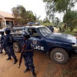 Riot police   on the outskirts of Uganda's capital Kampala, February 20, 2016. REUTERS/James Akena