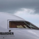 A Bombardier aircraft is displayed at the Singapore Airshow at Changi Exhibition Center February 18, 2016.  REUTERS/Edgar Su