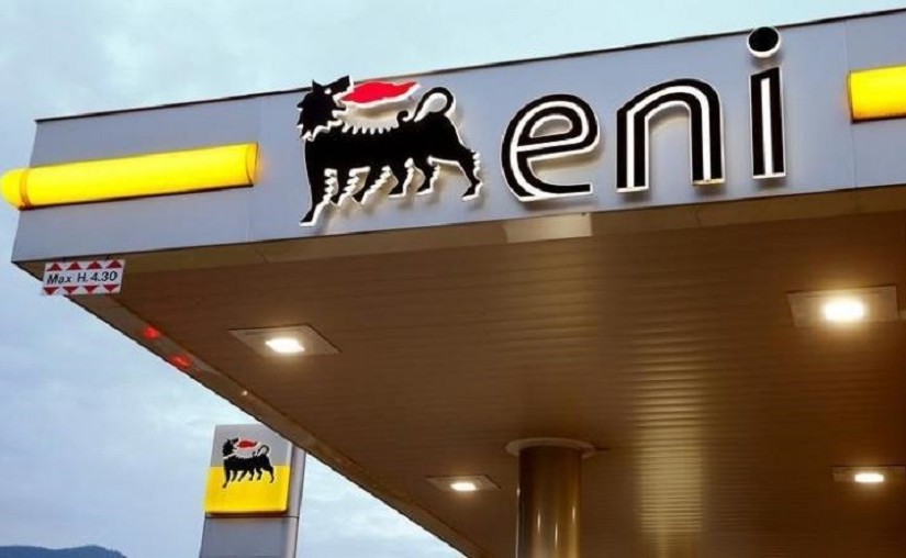 The logo of Italian energy company Eni is seen at an Agip gas station in Lugano, Switzerland June 3, 2016.  REUTERS/Arnd Wiegmann/File Photo