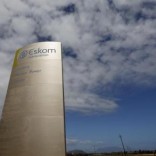 The logo of state power utility Eskom  is seen outside Cape Town's Koeberg nuclear power plant in this picture taken March 20, 2016. REUTERS/Mike Hutchings