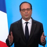 French President Francois Hollande, seen in this picture taken from French TV,  makes a televised address from the Elysee Palace in Paris, France, December 1, 2016.   HANDOUT/France Television via REUTERS