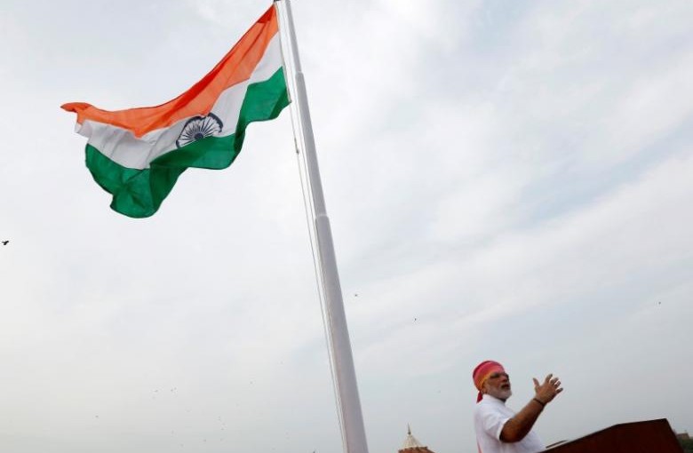 Indian Prime Minister Narendra Modi addresses the nation from the historic Red Fort during Independence Day celebrations in Delhi, India, August 15, 2016. REUTERS/Adnan Abidi