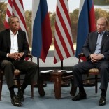 U.S. President Barack Obama (L) meets with Russian President Vladimir Putin during the G8 Summit at Lough Erne in Enniskillen,  Northern Ireland June 17, 2013.   REUTERS/Kevin Lamarque